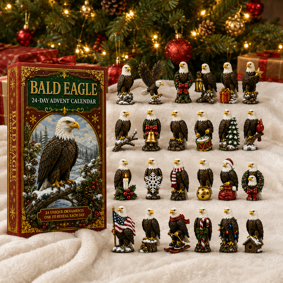 ✨24-Day Christmas Countdown Advent Calendar – bald eagle Ornament