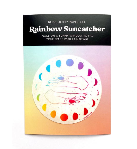 Moon Phases Rainbow Suncatcher