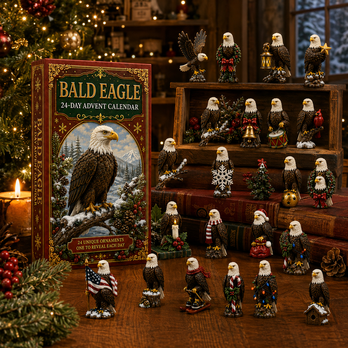 ✨24-Day Christmas Countdown Advent Calendar – bald eagle Ornament