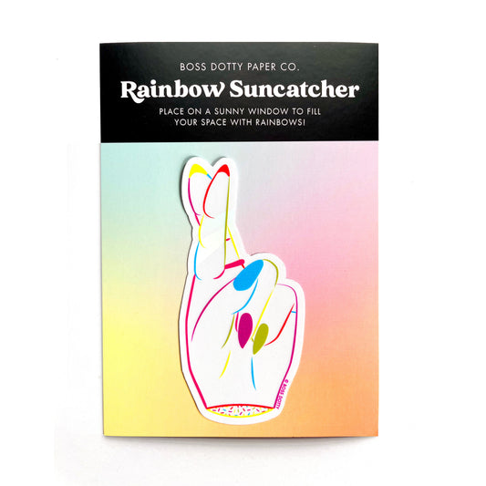 Fingers Crossed Rainbow Suncatcher