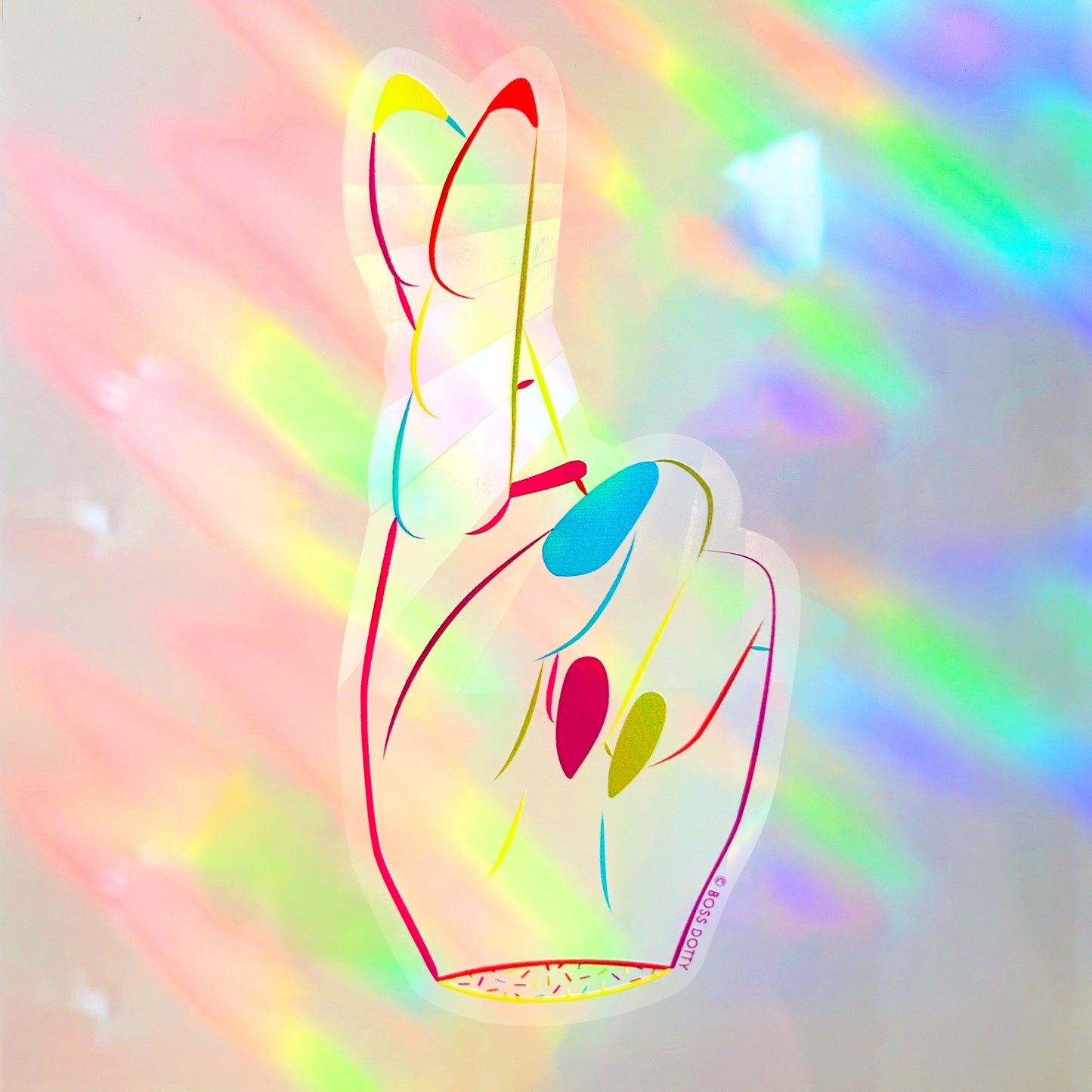 Fingers Crossed Rainbow Suncatcher