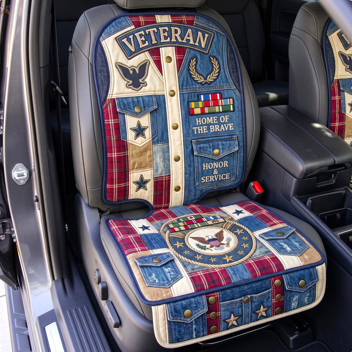 US Veteran Quilted Car Seat Protector GFTONMU3498
