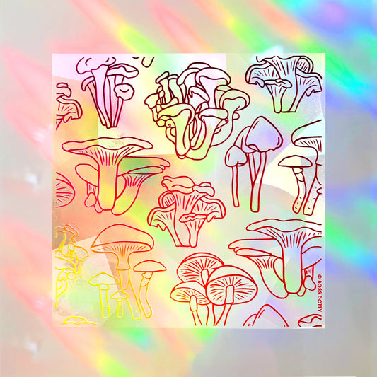 Mixed Mushrooms Suncatcher