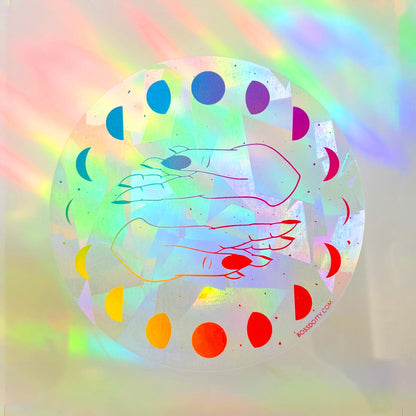Moon Phases Rainbow Suncatcher