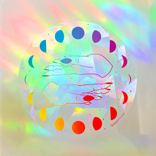Moon Phases Rainbow Suncatcher