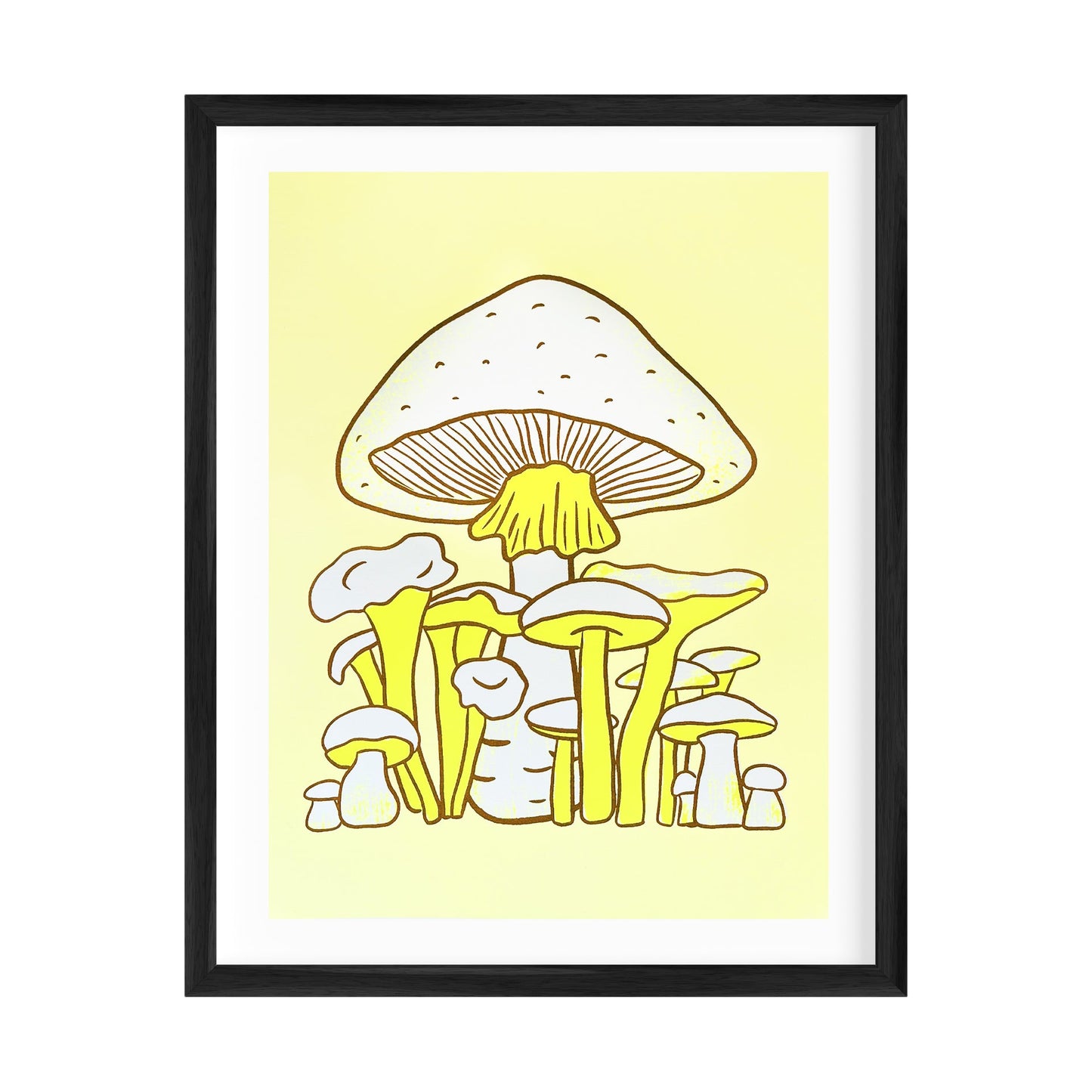 Mushrooms Silkscreened Art Print