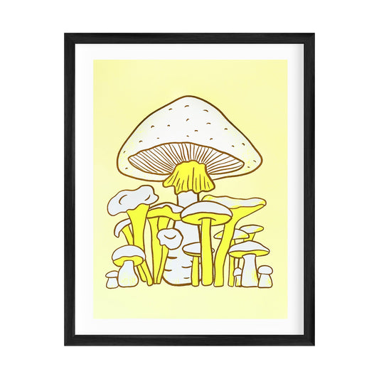 Mushrooms Silkscreened Art Print