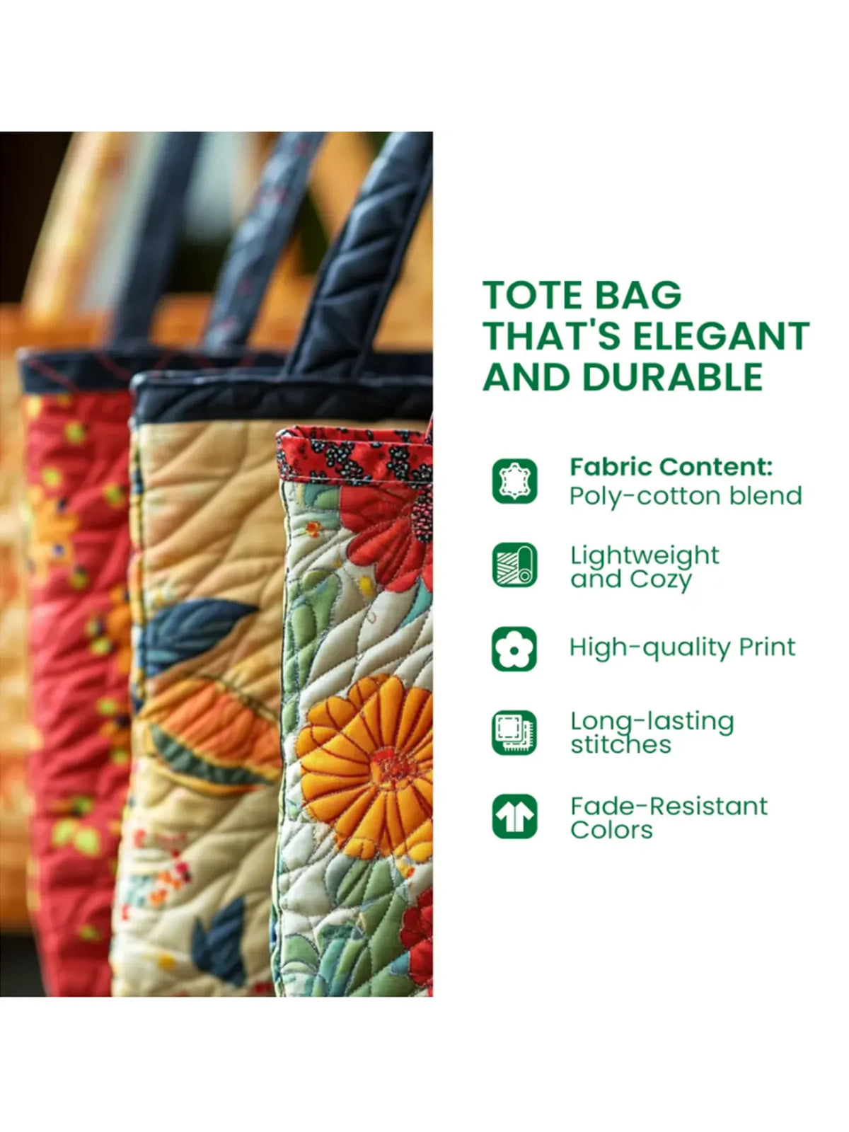 Cactus succulents Quilted Tote Bag