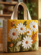 Wild Flower Quilted Tote Bag